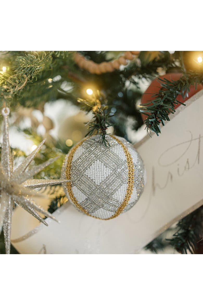 Shimmery, Round Jute Christmas Ornaments, Alternate, color, Earth tones
