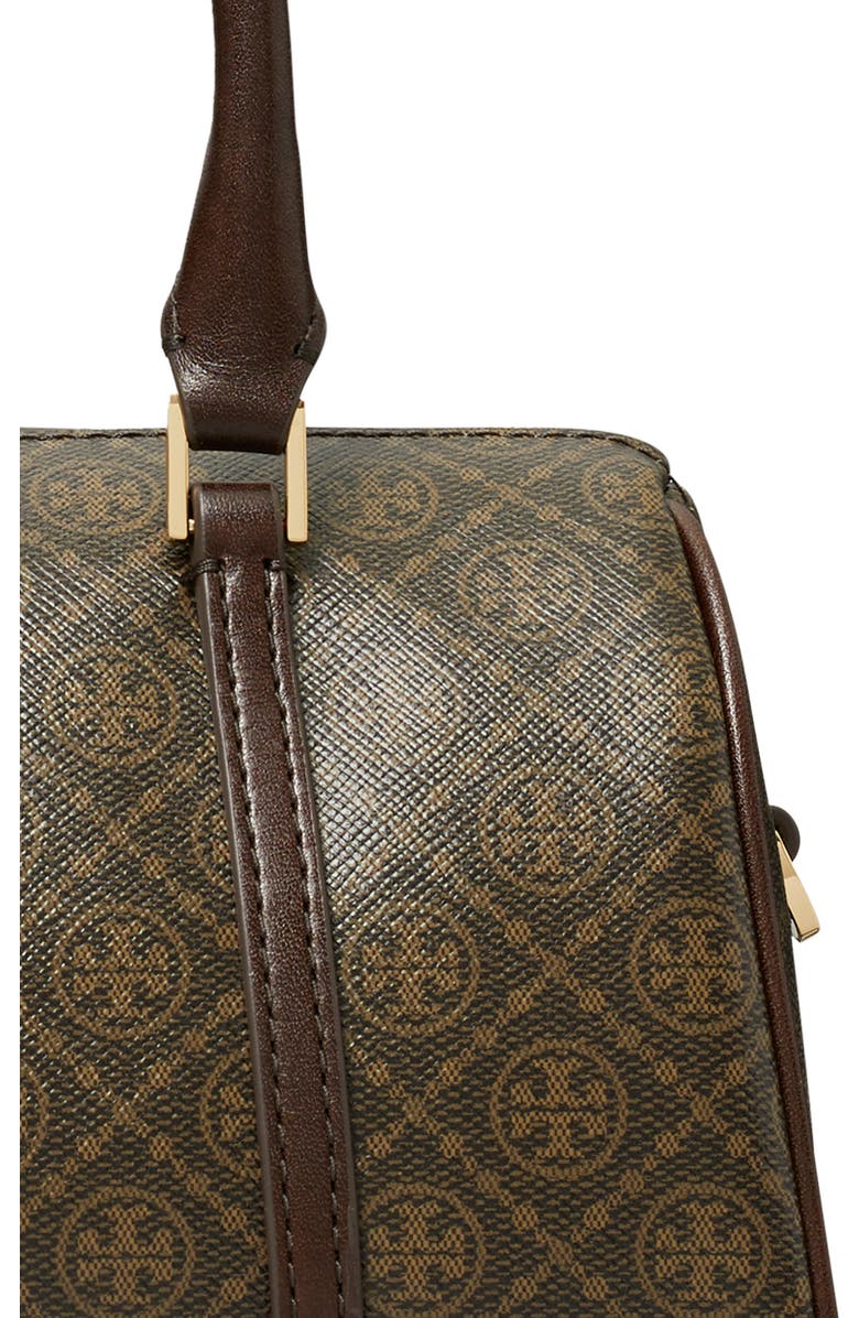 Tory Burch Mini T Monogram Coated Canvas Barrel Bag, Alternate, color, French Press