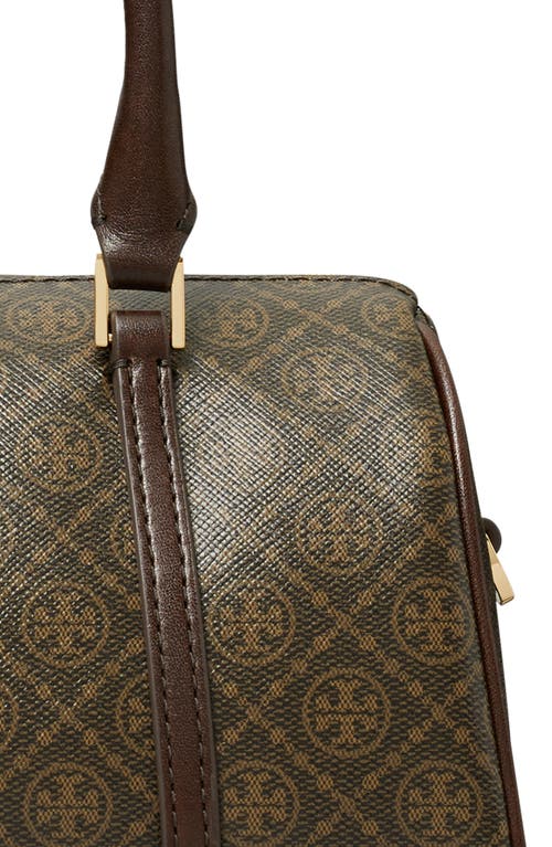Tory Burch T Monogram Coated Canvas Mini Barrel Bag In French Press