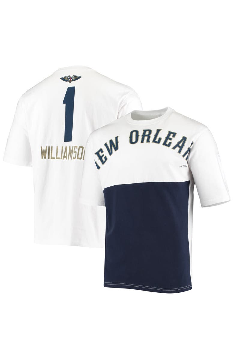 FANATICS Men's Fanatics Branded Zion Williamson White New Orleans Pelicans Yoke T-Shirt, Main, color, 