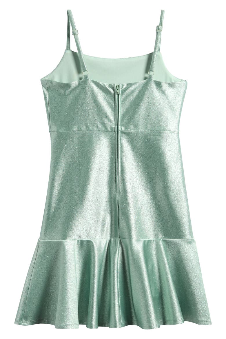 Kids' Glitter Drop Waist Dress, Alternate, color, PISTACHIO