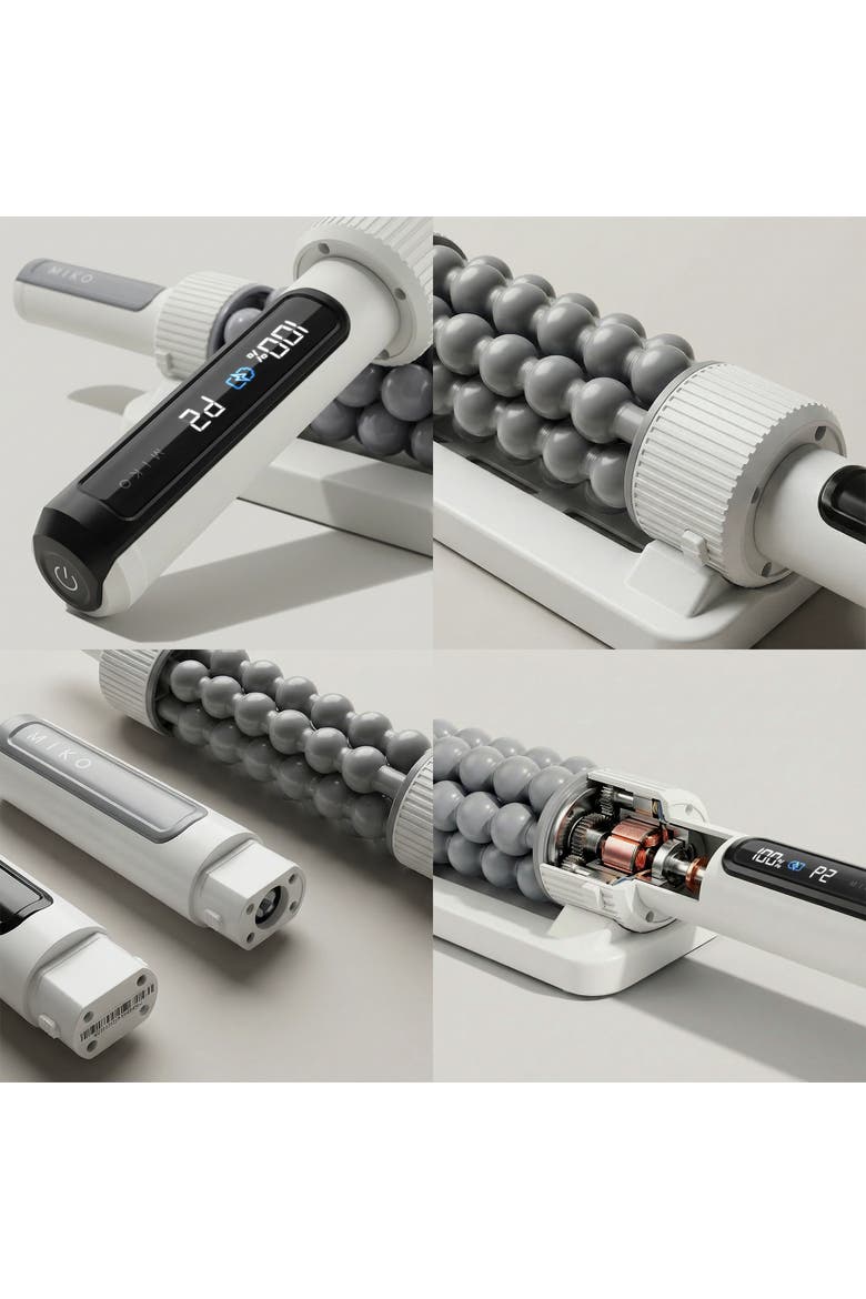 Swift Rolling Percussive Massager with 5 Speeds, Alternate, color, White