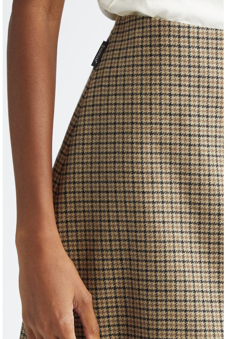 Houndstooth Plaid Wool Blend Miniskirt, Alternate, color, BROWN/ WHITE