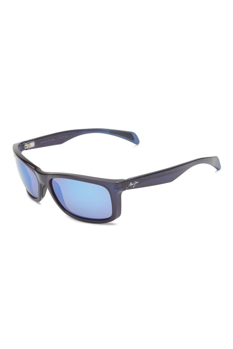 59mm Blue Hawaii Polarized Square Sunglasses, Alternate, color, BLUE