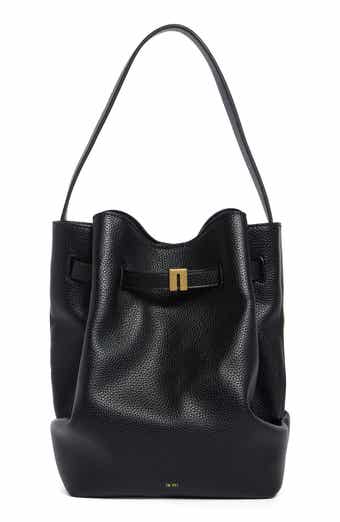 Clara Lock Accent Faux Leather Bucket Shoulder Bag
