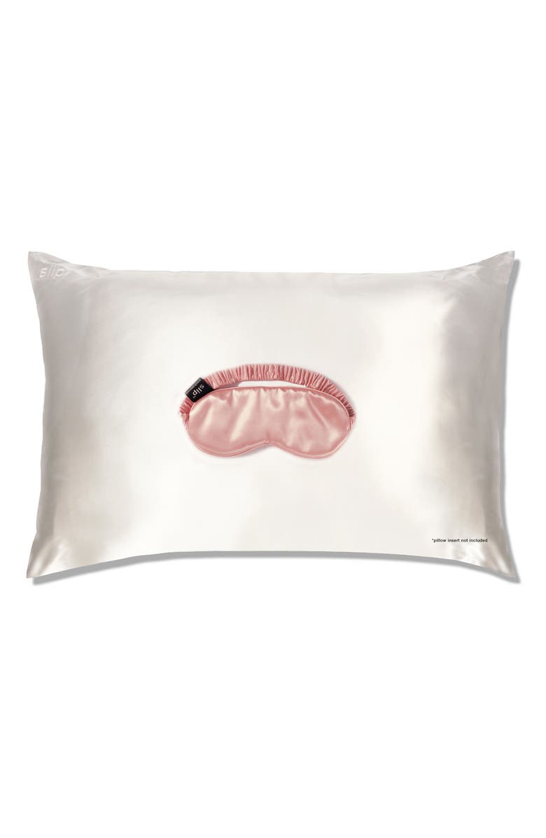slip <sup>™</sup> for beauty sleep Pillowcase & Eye Mask Set, Main, color, White/ Pink