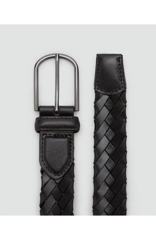 Mango Leather Braided Belt In Black