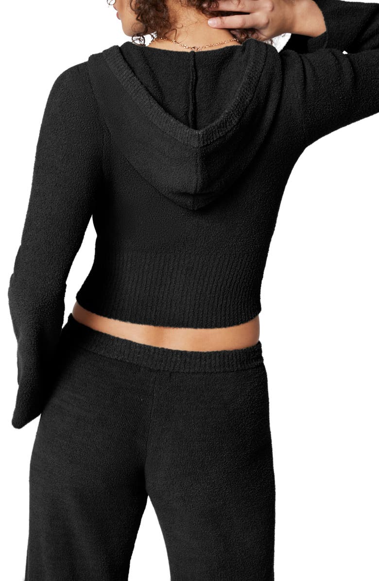 Florence by Mills Cozy Crop Zip Sweater Hoodie, Alternate, color, Black