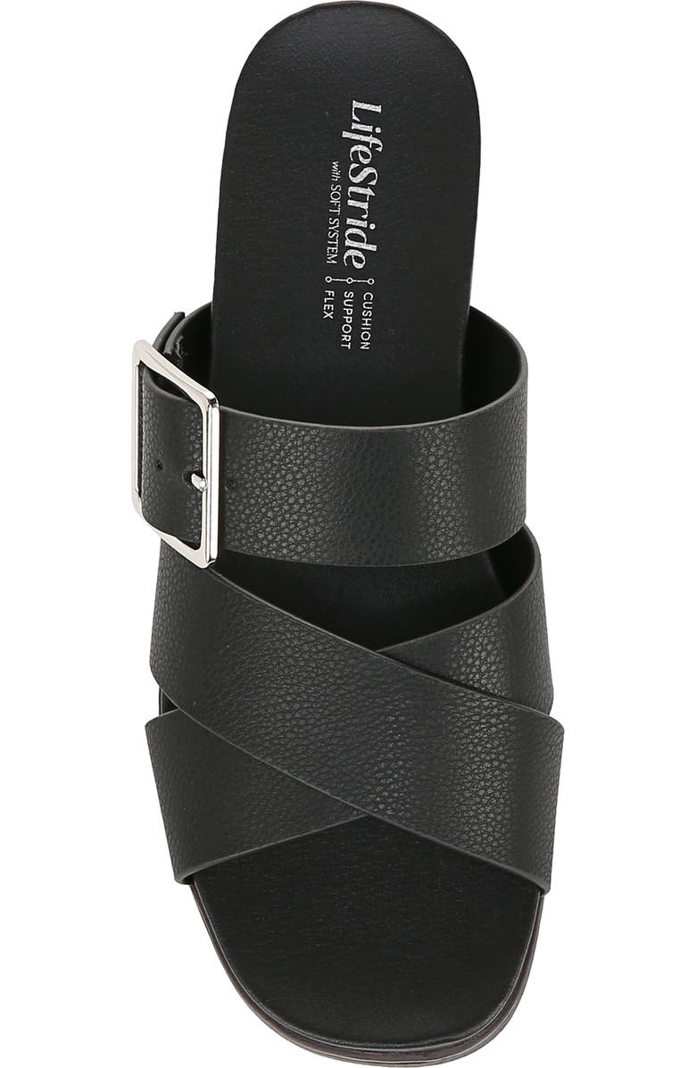 LifeStride Getaway Platform Slide Sandal, Alternate, color, Black