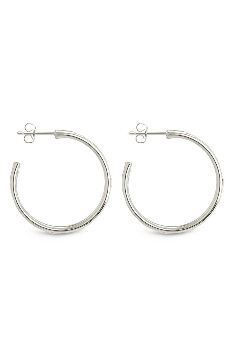 Sterling Forever Corinne Textured Braided Hoop Earrings, Alternate, color,