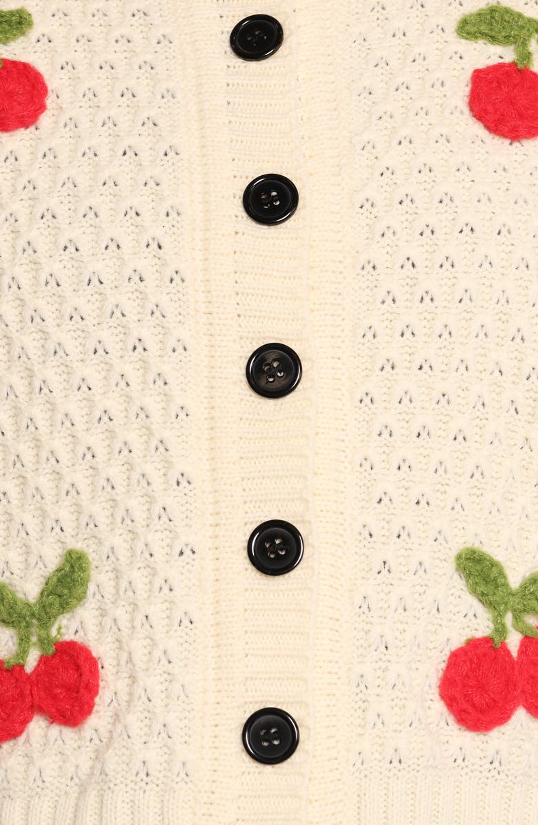 Petal & Pup Trudie Cherry Cardigan, Alternate, color, Cream