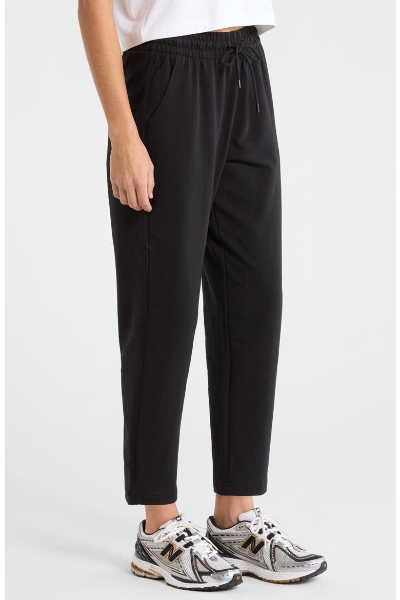 Tempo Terry Ankle Pants, Alternate, color, BLACK