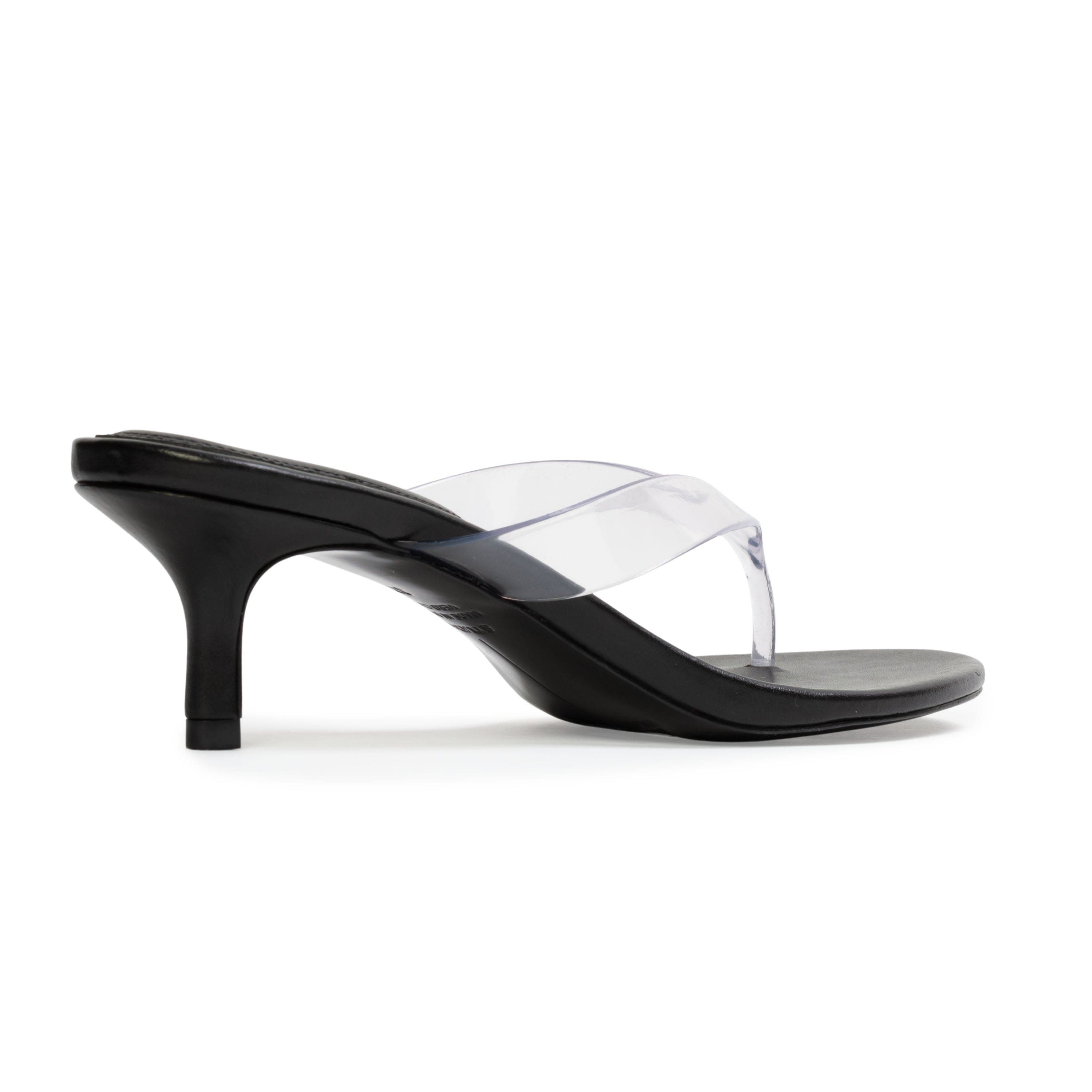 BLACK SUEDE STUDIO KG 50 Sandal, Alternate, color, Black Leather/Clear Pvc