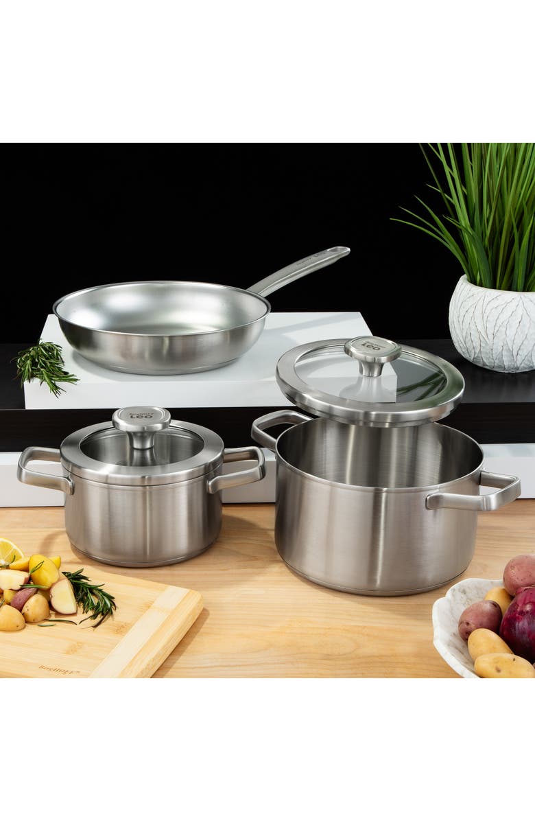 BergHOFF Leo Graphite 3.6-Quart Covered Stockpot, Alternate, color, Grey