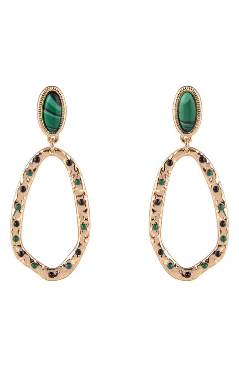 Open Ring Drop Earrings
