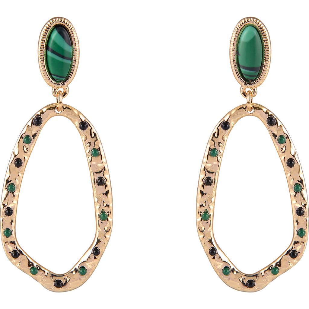 Rachel Roy Open Ring Drop Earrings In Green