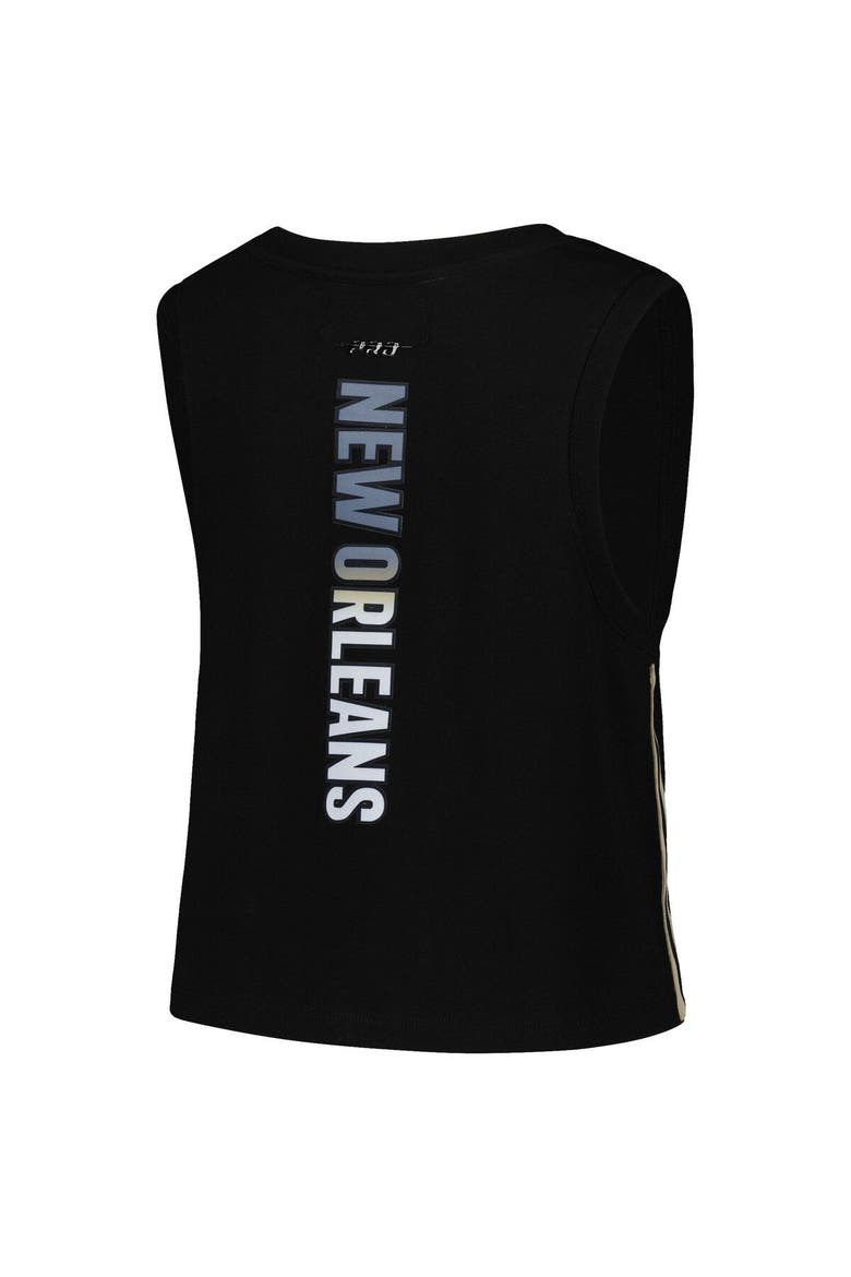 Women's Pro Standard  Black New Orleans Saints Ombre Wordmark Classic Cropped Tank Top, Alternate, color, Black
