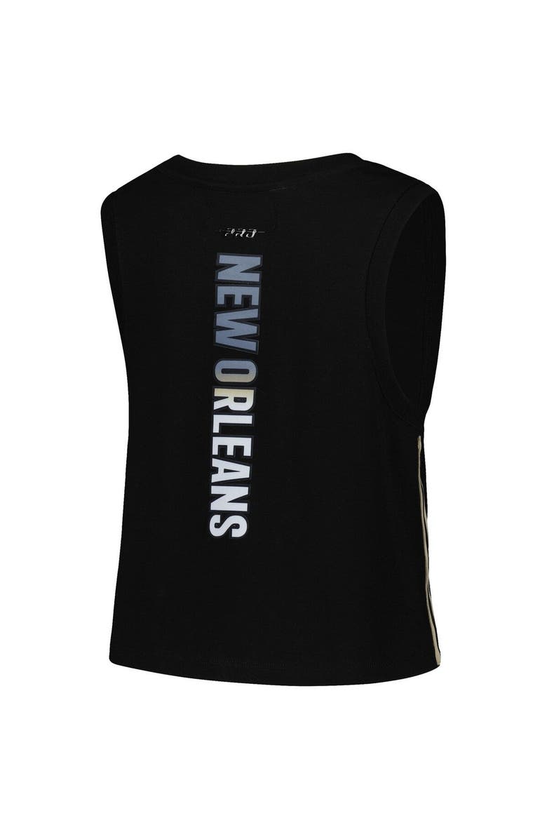 PRO STANDARD Women's Pro Standard Black New Orleans Saints Ombre Wordmark Classic Cropped Tank Top, Alternate, color, Black