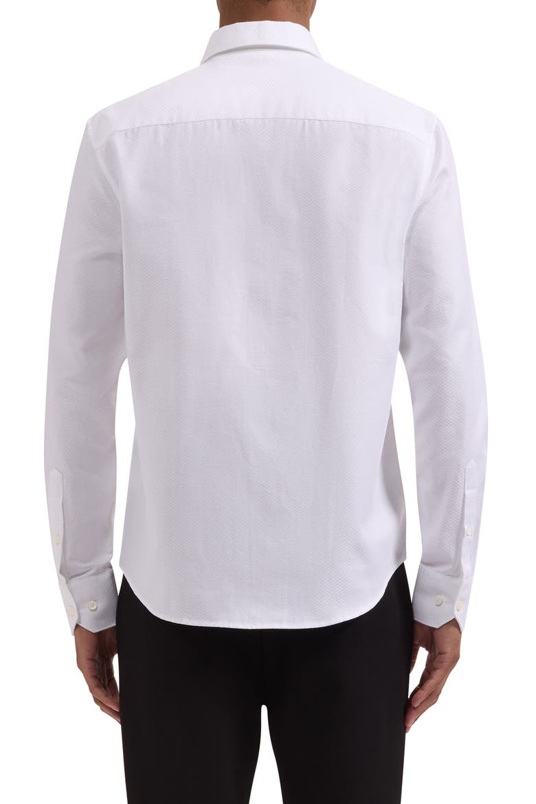 Alvin Shaped Fit Mini Check Button-Up Shirt, Alternate, color, WHITE