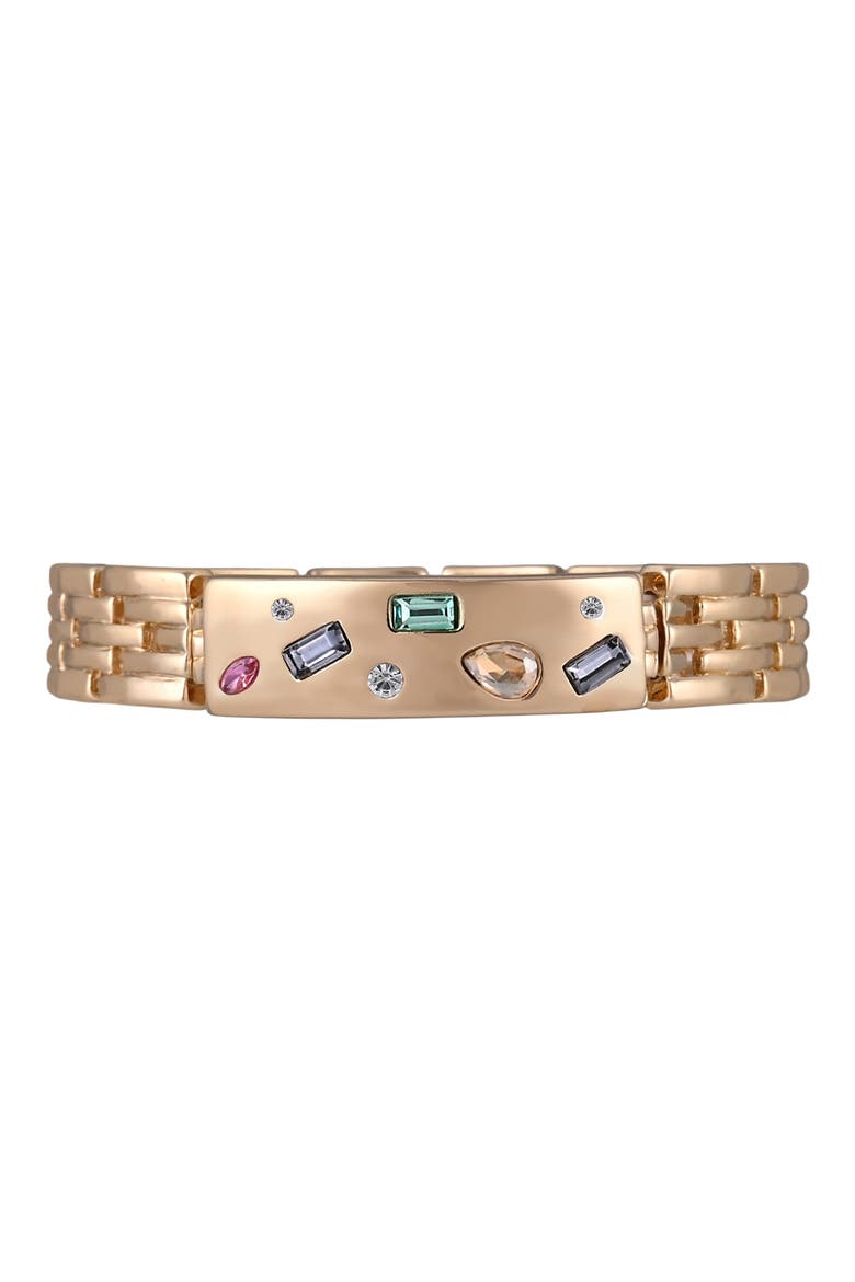 Glass Stretch Bangle Bracelet, Alternate, color, MULTI-GOLD