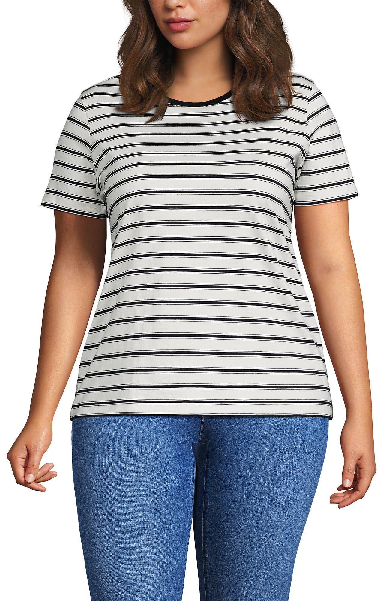 Ivory/Radiant Navy Rail Stripe