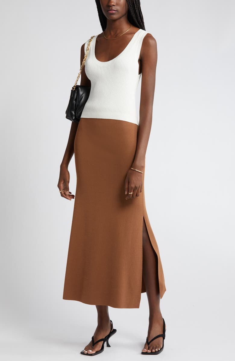 Rails Nora Midi Sweater Skirt, Main, color, Cacao