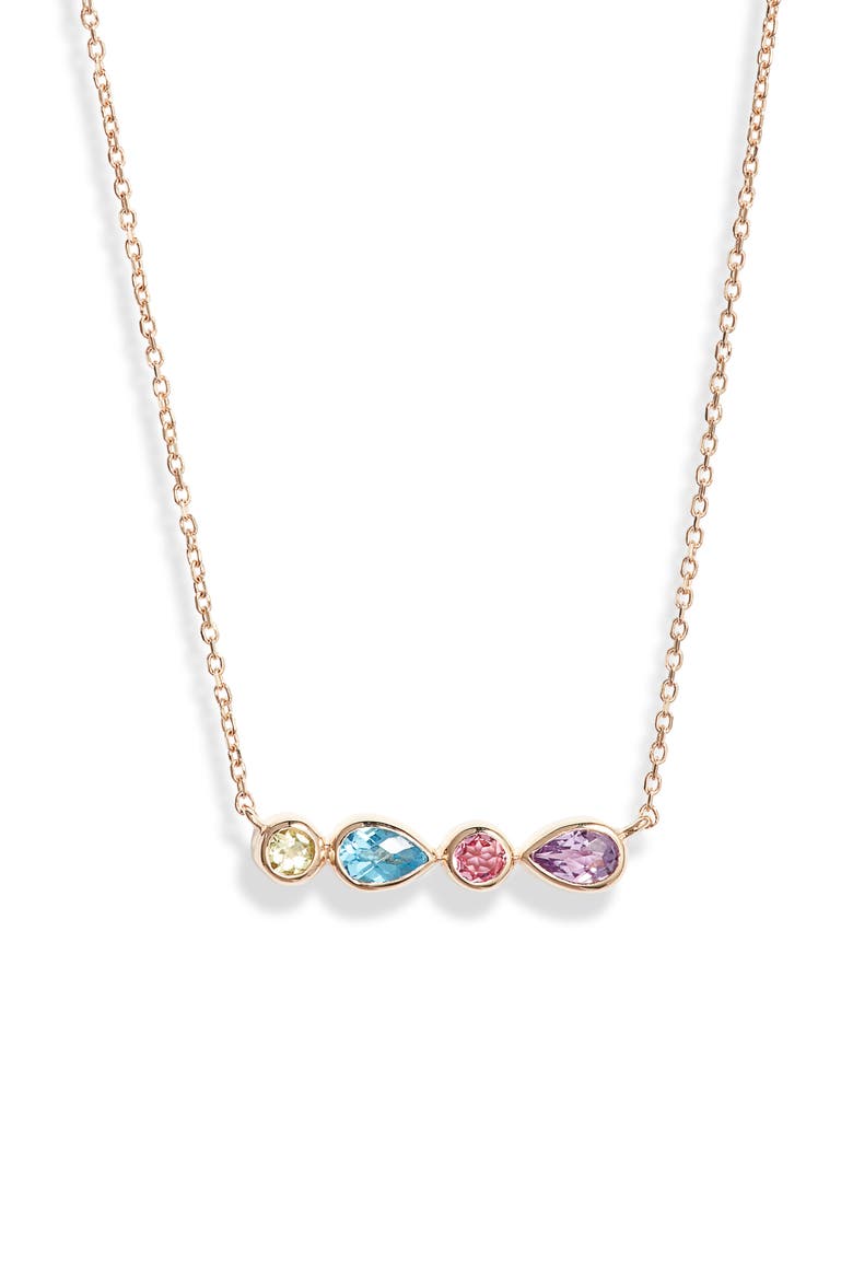 Linea Rainbow Bar Necklace, Main, color, RAINBOW