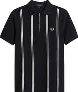 Fred Perry Vertical Stripe Cotton Piqué Zip Polo