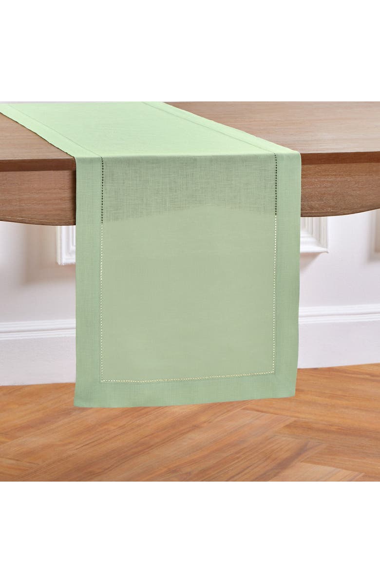 Solino Home Linen Table Runner for Dining Table, Holiday and Everyday Table Decor - Classic Hemstitch, Alternate, color, 