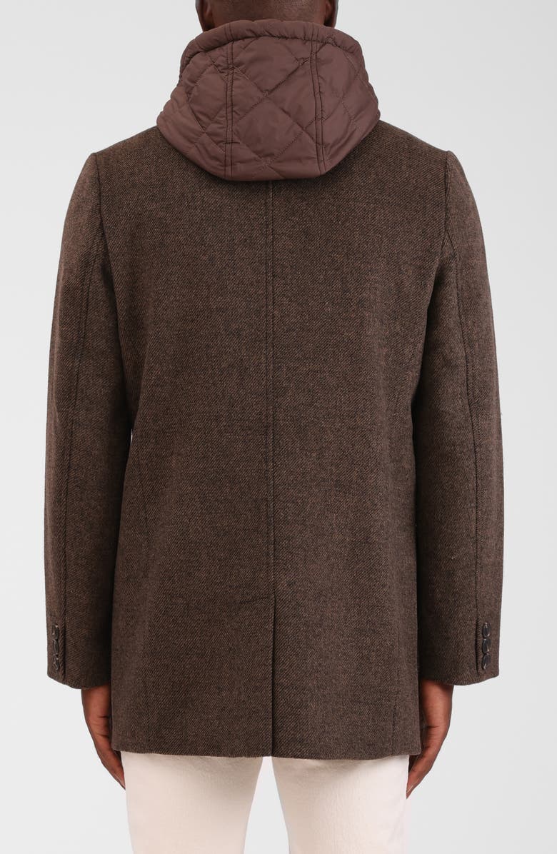 Bagatelle Wool Blend Blazer with Quilted Hooded Bib, Alternate, color, Brindle