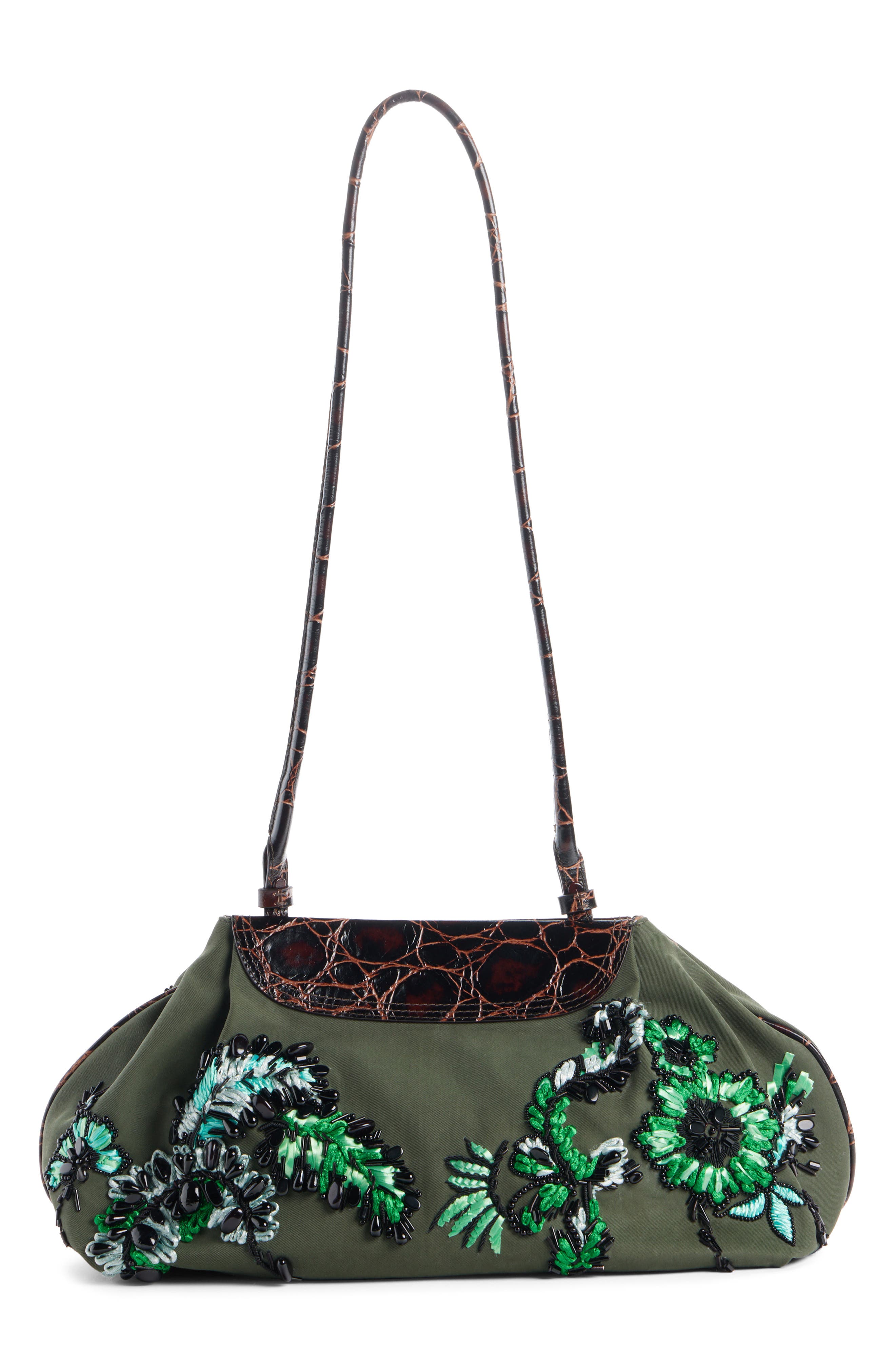 Dries Van Noten Embroidered Crossbody Bag, Main, color, 605 Bottle