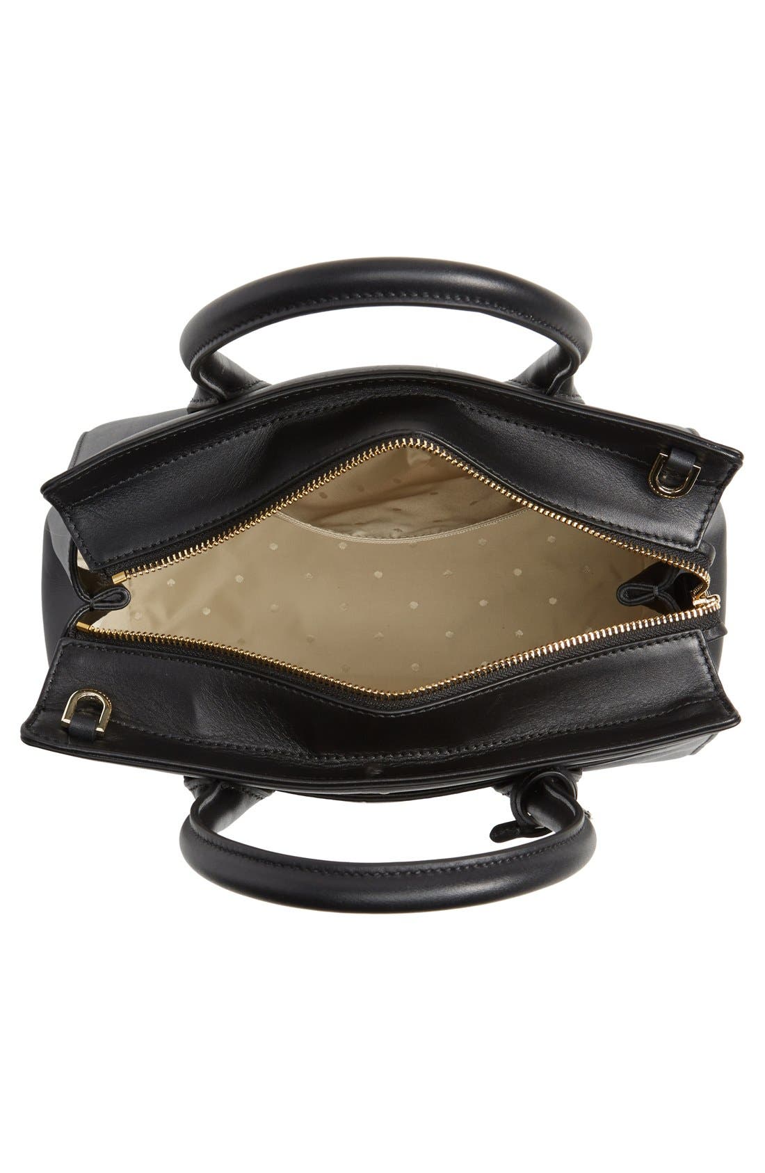 'lucca drive - small candace' leather satchel, Alternate, color, BLACK