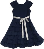 JOE-ELLA Kids' Tiered Ruffle Dress with Bow