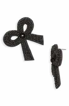 Kane Beaded Bow Drop Earrings