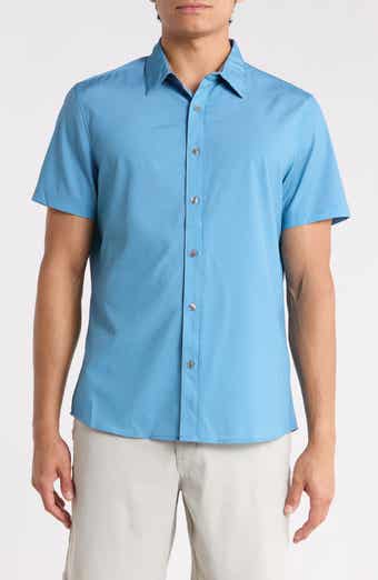 Leo Short Sleeve Button-Up Tech Shirt