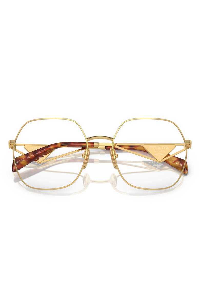Prada 56mm Square Optical Glasses, Alternate, color,