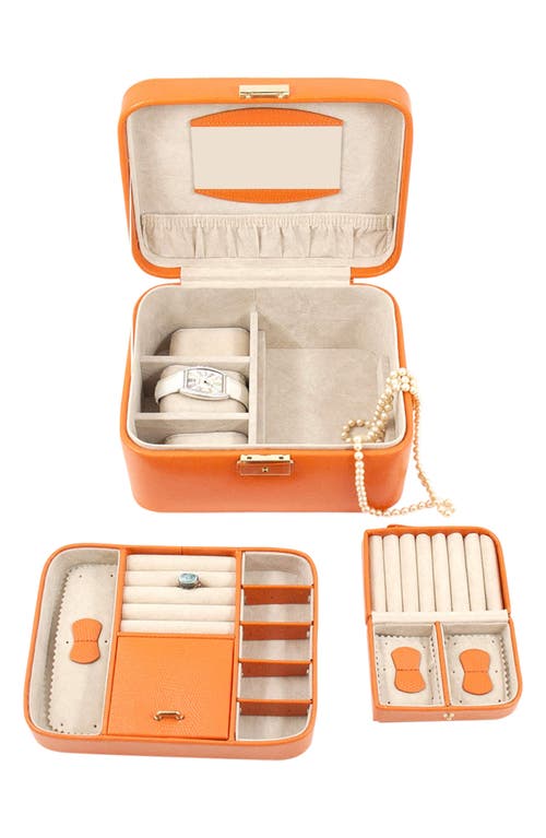 Bey-berk Leather Jewelry Box In Orange