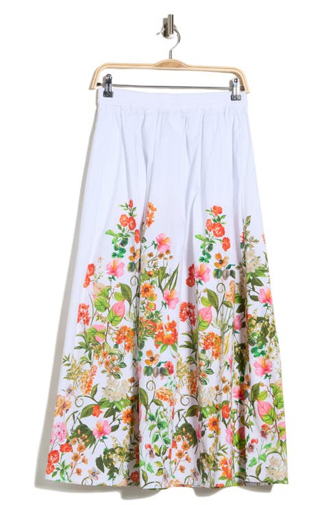 Floral Poplin Pull-On Skirt