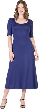 24seven Comfort Apparel Womens Casual Maxi Dress With Sleeves