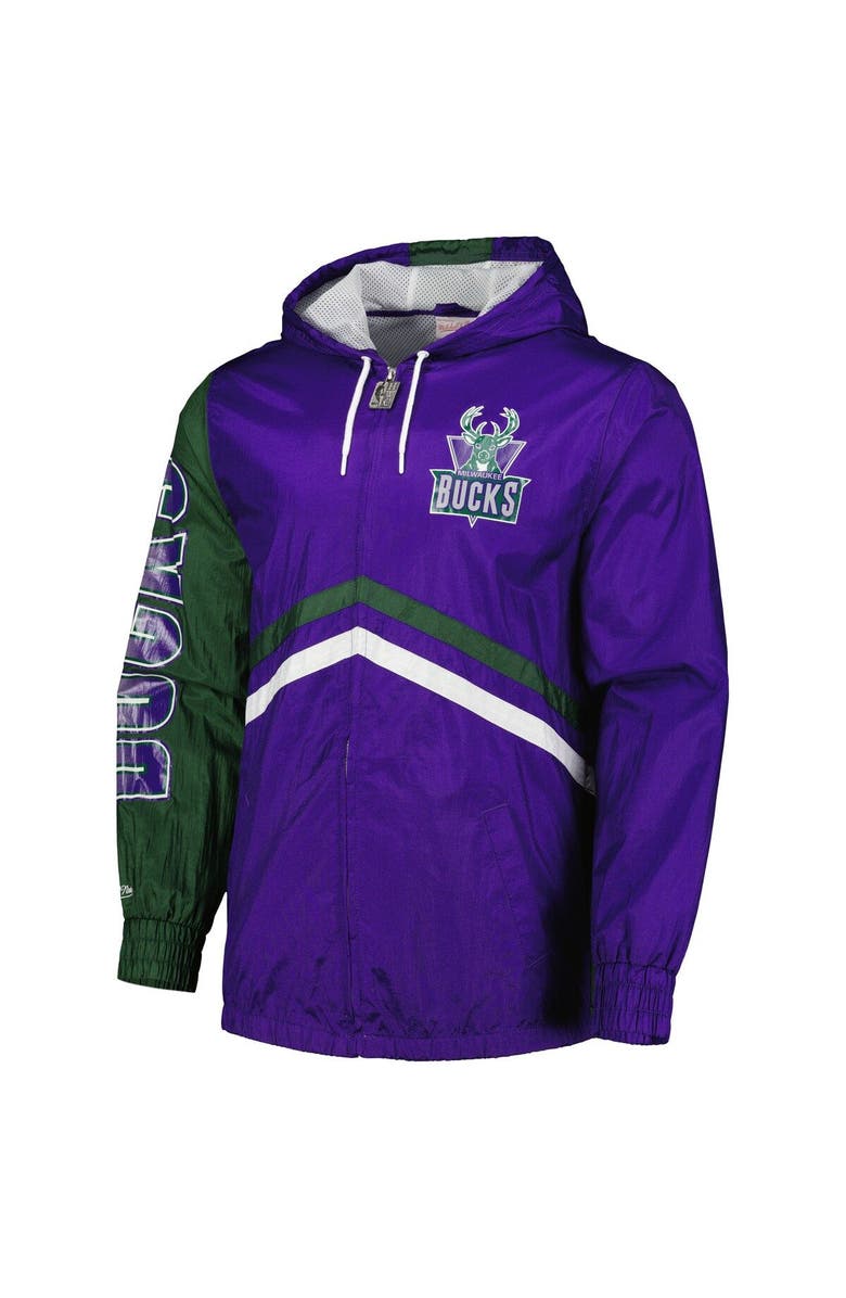 Mitchell & Ness Men's Mitchell & Ness Purple Milwaukee Bucks Undeniable Full-Zip Windbreaker Jacket, Alternate, color, 