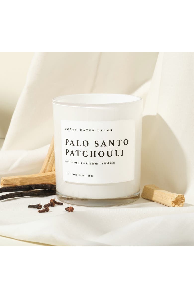 SWEET WATER DECOR 11oz White Jar Candle - Spa Scents, Alternate, color, Palo Santo Patchouli