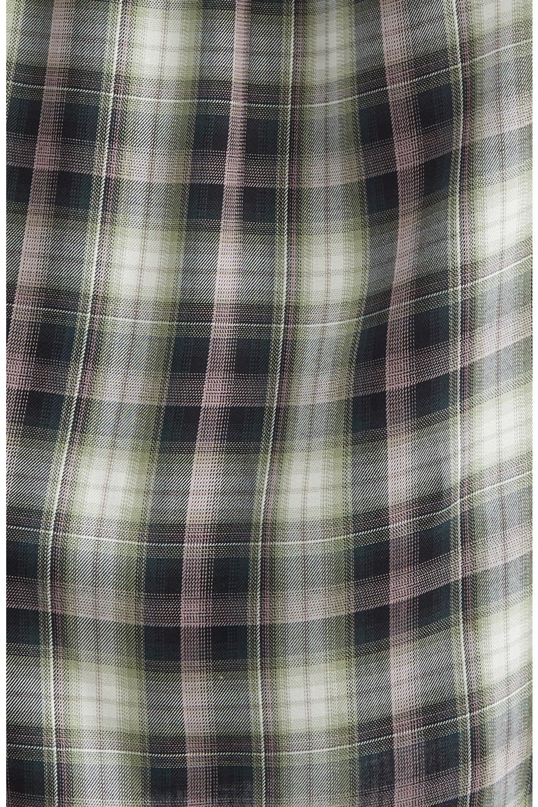 Izetta Check Midi Skirt, Alternate, color, BLACK/ GREEN