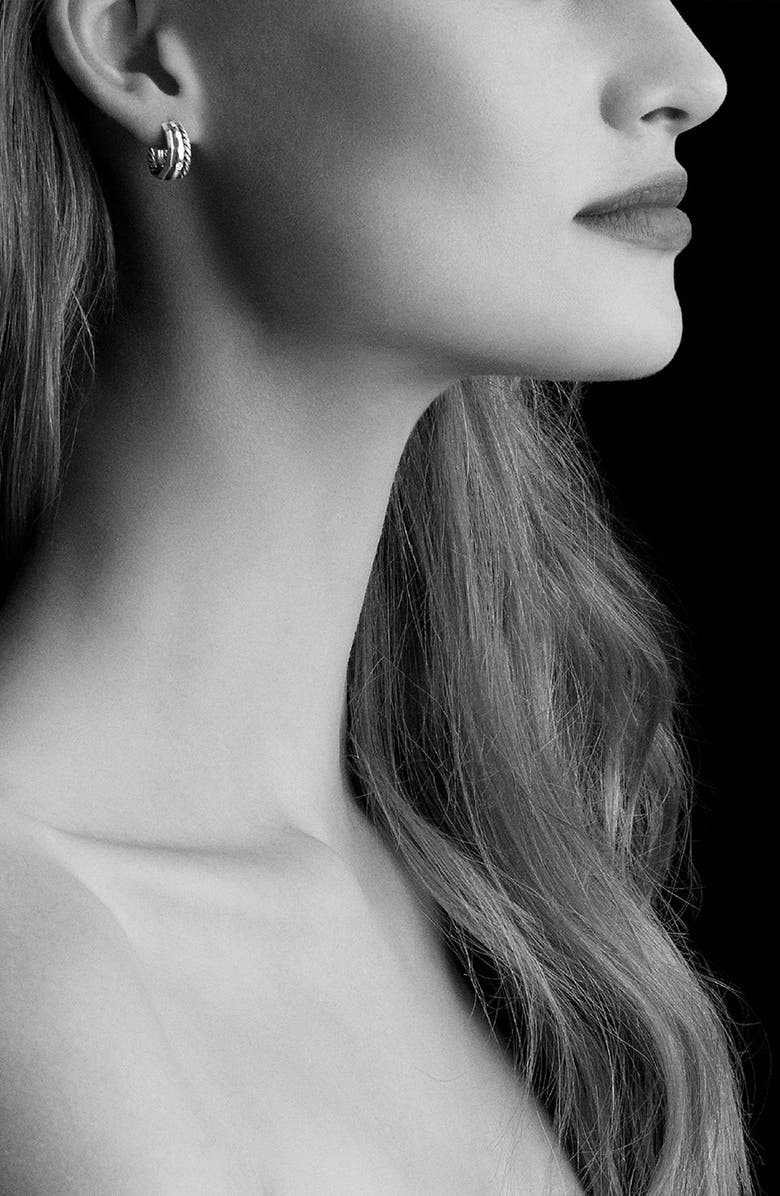 David Yurman Stax Diamond Hoop Earrings, Alternate, color,