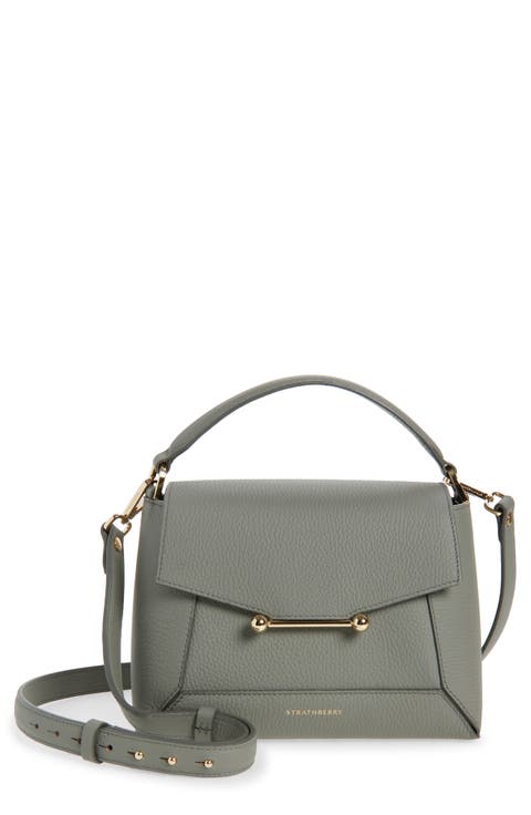 Mosaic Grained Leather Top Handle Bag