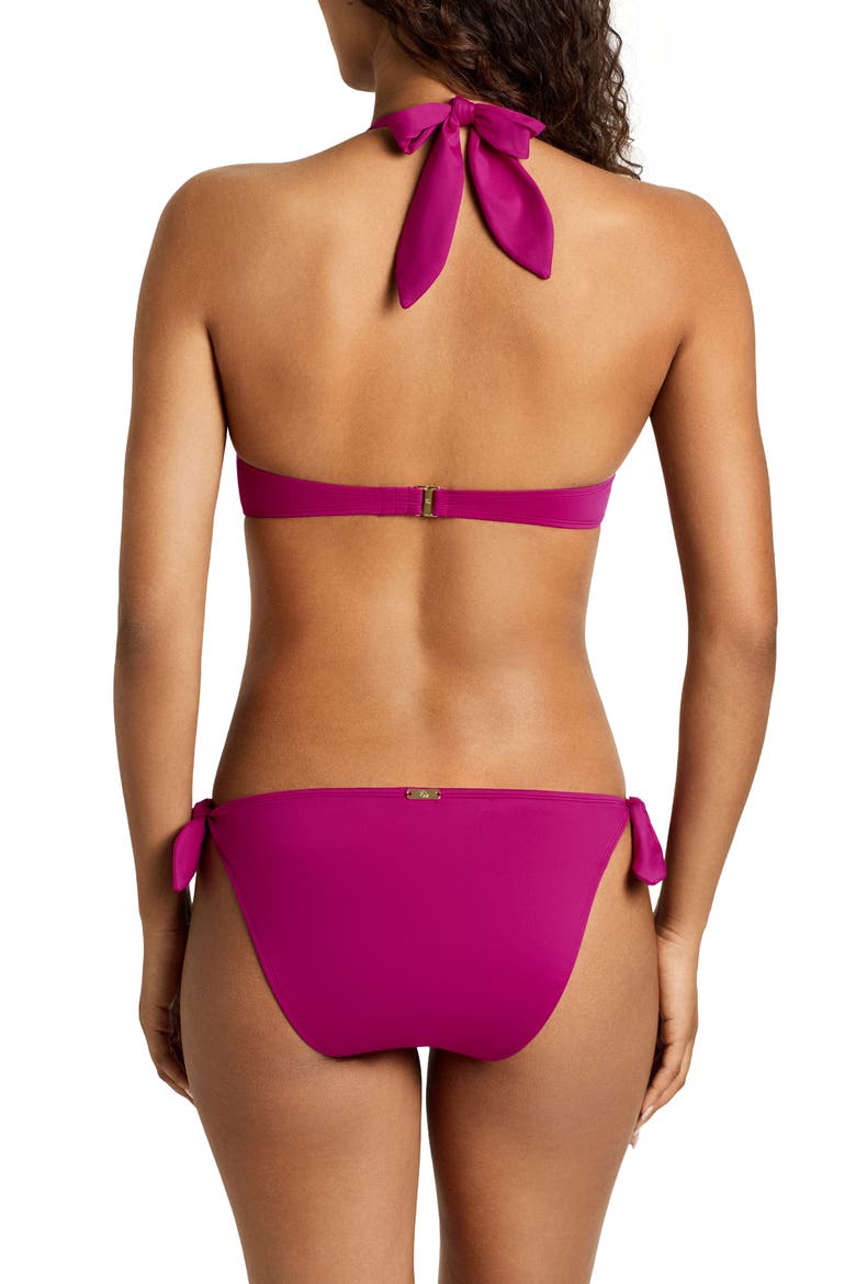 Tie Front Bikini Top, Alternate, color, PLUMERIA