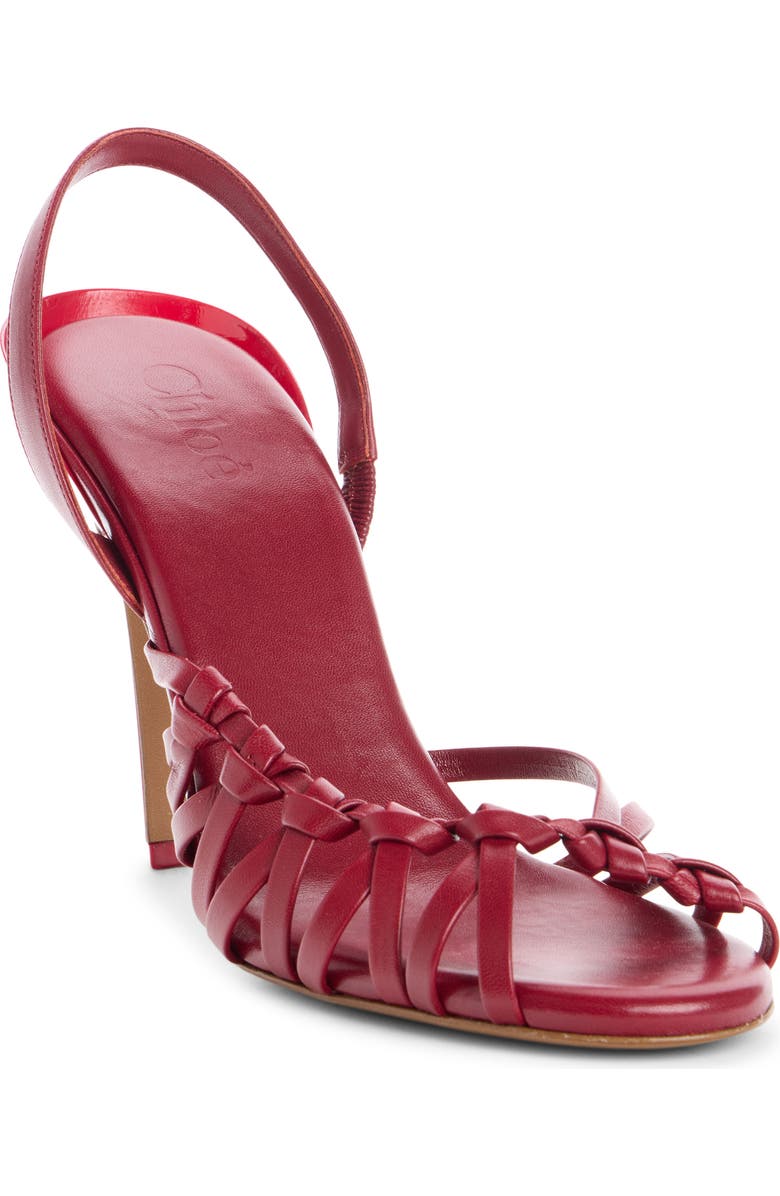 Chloé Estra Woven Slingback Sandal, Main, color, Raspberry Sorbet