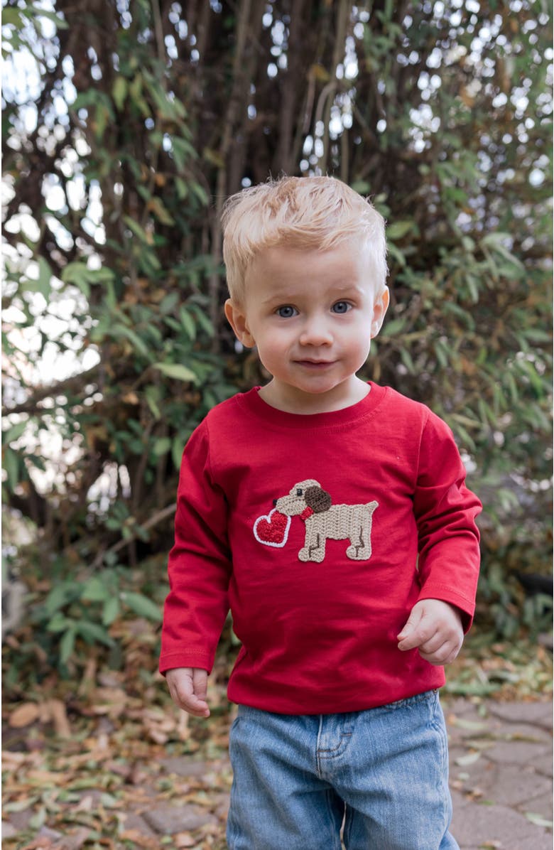 Melange Collection Red Valentine Puppy Tee, Alternate, color, Red