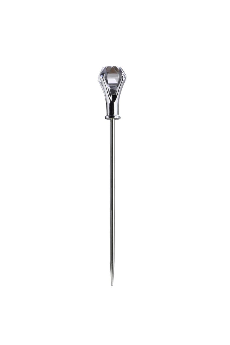 Diamond Head Martini Picks, Set of 6, Acrylic and Stainless Steel, Alternate, color, Silver