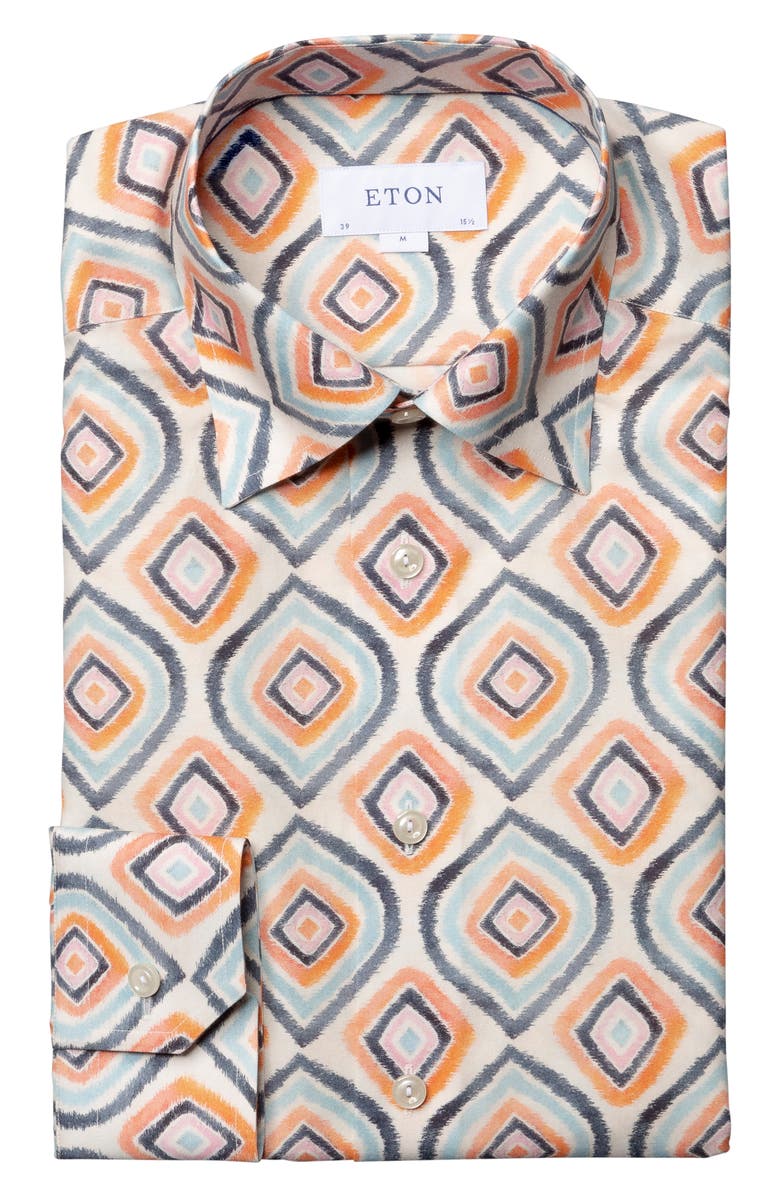 Eton Slim Fit Print Dress Shirt, Alternate, color,