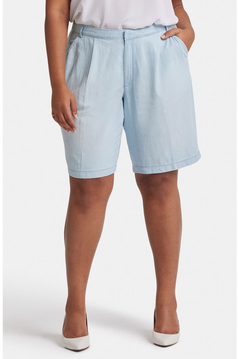 Relaxed High Waist Denim Bermuda Shorts, Main, color, OCEANFRONT